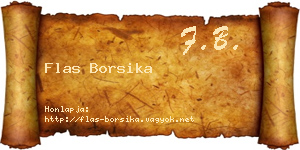 Flas Borsika névjegykártya